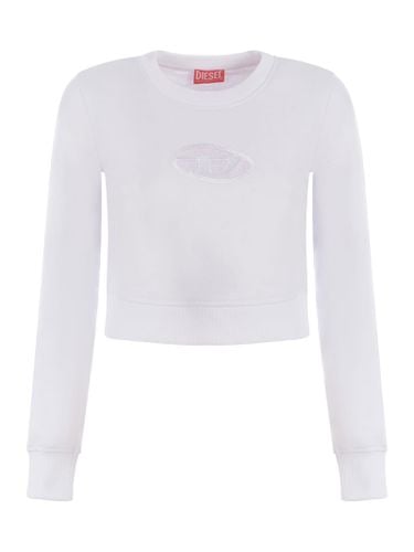 F-slimmy-od Felpa Cropped Sweatshirt With Cut-out Oval-d - F Slimmy Od - Diesel - Modalova