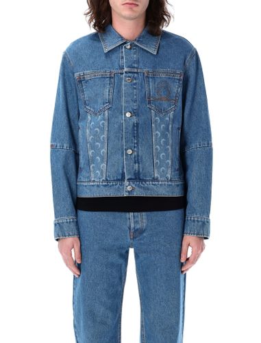 Moon Laser Denim Trucker Jacket - Marine Serre - Modalova