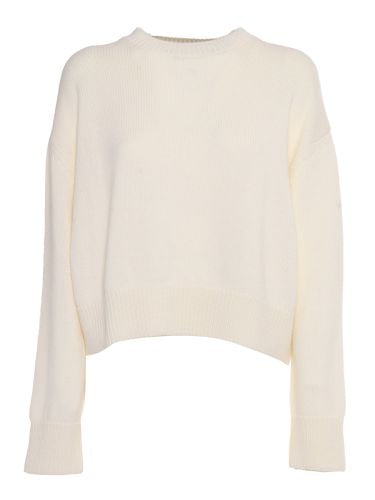 Crew Neck Sweater With Embossed Effect Detail - Fabiana Filippi - Modalova