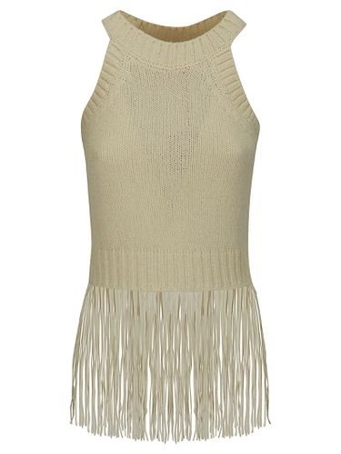 Cropped Top Tank With Suede Frings - Wild Cashmere - Modalova