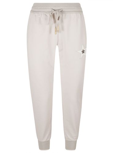 Star Patched Elastic Waist Track Pants - Lorena Antoniazzi - Modalova