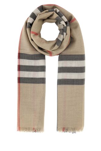 Embroidered Wool Blend Scarf - Burberry - Modalova