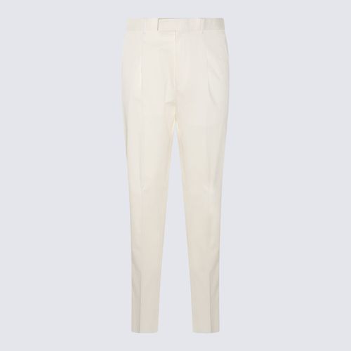 Zegna White Cotton Blend Trousers - Zegna - Modalova