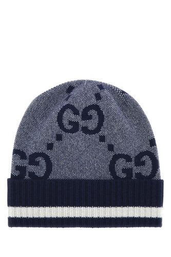 Embroidered Cashmere Beanie Hat - Gucci - Modalova
