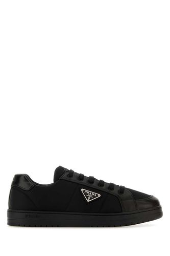 Black Re-nylon And Nappa Leather Downtown Sneakers - Prada - Modalova