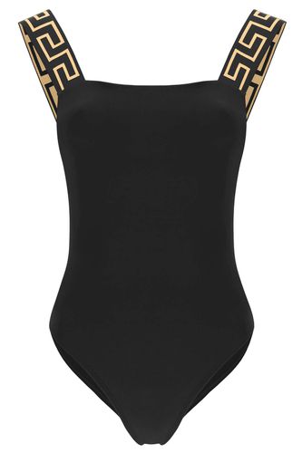 One-piece Swimsuit With Greek Border - Versace - Modalova