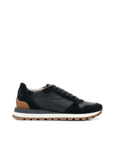 Suede And Techno Fabric Runners With precious Toe - Brunello Cucinelli - Modalova