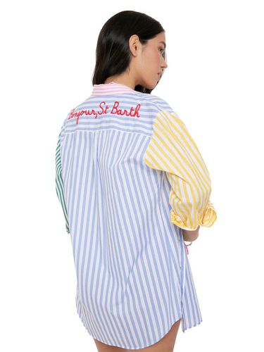 Striped Shirt With Bonjour St. Barth Embroidery - MC2 Saint Barth - Modalova