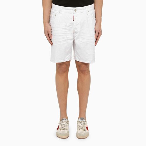 White Cotton Bermuda Shorts - Dsquared2 - Modalova