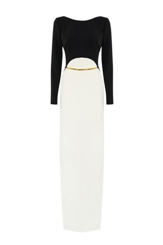 Two-tone Red Carpet Dress With Belt - Elisabetta Franchi - Modalova