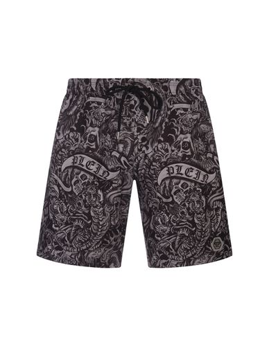 Long Swim Boxers Tattoo - Philipp Plein - Modalova