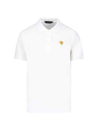 Medusa Embroidered Polo Shirt - Versace - Modalova