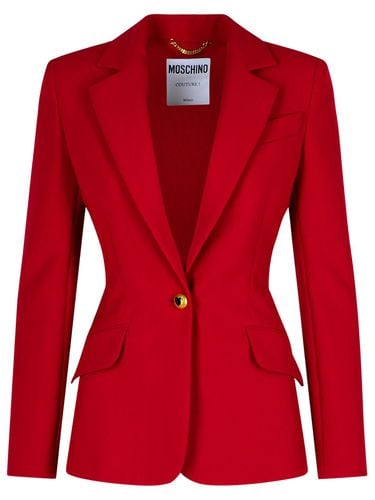 Burgundy Polyester Blend Blazer - Moschino - Modalova