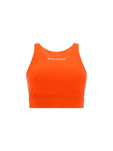 Sports Top With Logo And Side Bands In Contrast - Palm Angels - Modalova