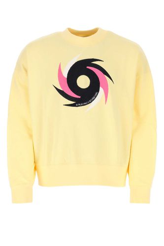 Pastel Yellow Cotton Sweatshirt - Palm Angels - Modalova