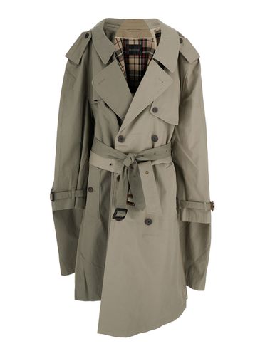 Double Sleeve Trench Coat With Extra Pair Of Sleeves In Cotton Woman - Balenciaga - Modalova