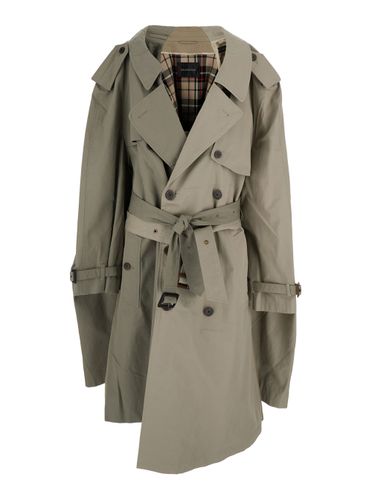 Double Sleeve Trench Coat With Extra Pair Of Sleeves In Cotton Woman - Balenciaga - Modalova