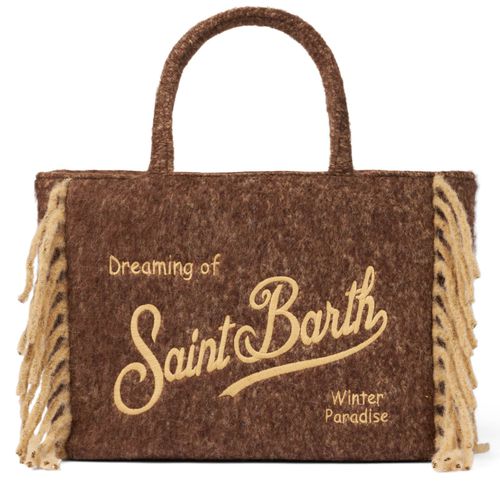 Vanity Blanket Brown Shoulder Bag With Fringes - MC2 Saint Barth - Modalova