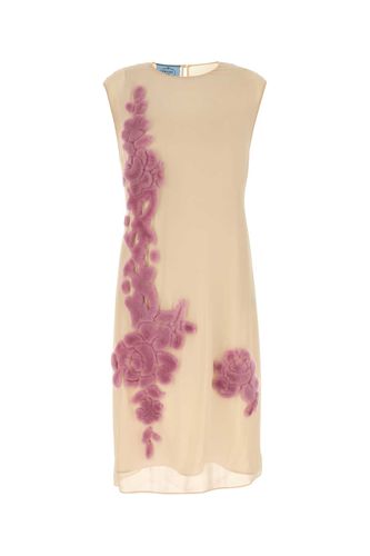 Prada Ivory Georgette Dress - Prada - Modalova