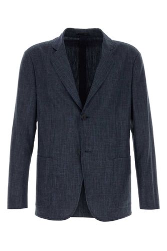 Melange Dark Wool Blend Blazer - Giorgio Armani - Modalova