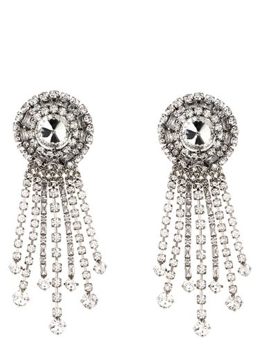 Crystal Fringed Earrings - Alessandra Rich - Modalova