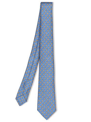 Kiton Floral Micro Pattern Blue Tie - Kiton - Modalova