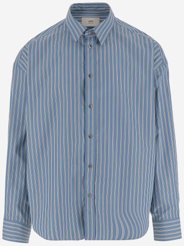 Cotton Shirt With Striped Pattern - Ami Alexandre Mattiussi - Modalova