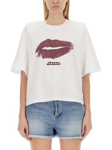 Lip-printed Crewneck T-shirt - Isabel Marant - Modalova