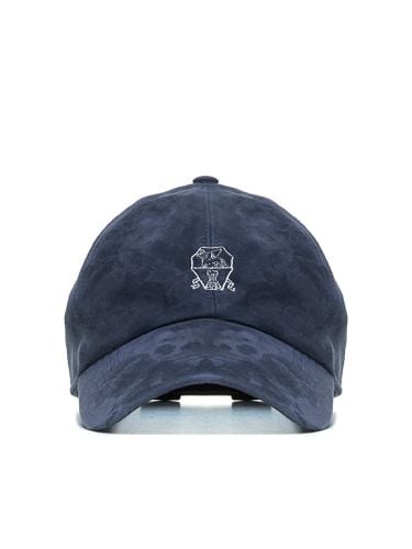 Suede Cap With Logo Embroidery - Brunello Cucinelli - Modalova