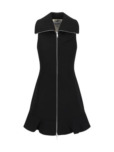 Ganni Bonded Crepe Mini Dress - Ganni - Modalova