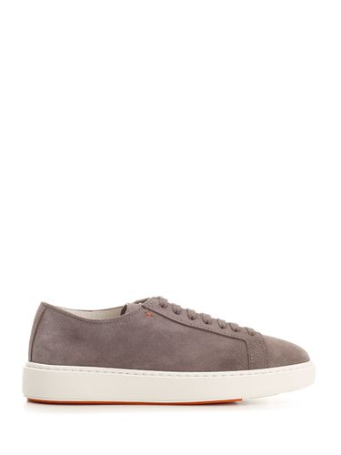 Santoni Dove Grey Suede Sneakers - Santoni - Modalova