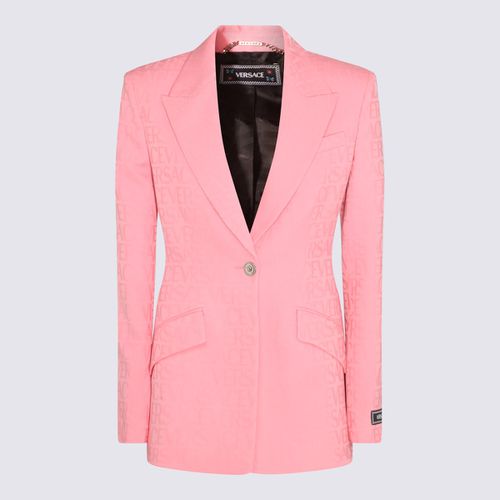 Versace Pink Virgin Wool Blazer - Versace - Modalova