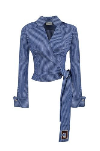 Poplin Shirt With Sash - Elisabetta Franchi - Modalova