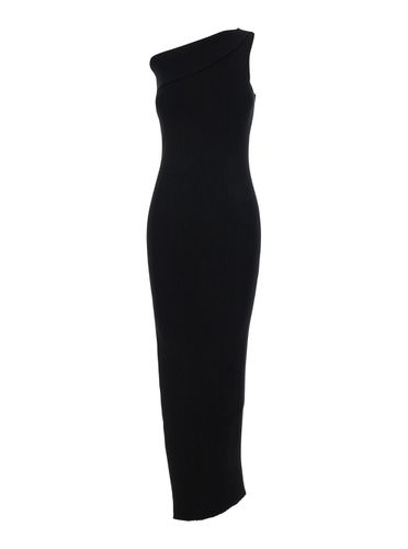 Athena Long One-shoulder Dress In Ribbed Knit Woman - Rick Owens - Modalova
