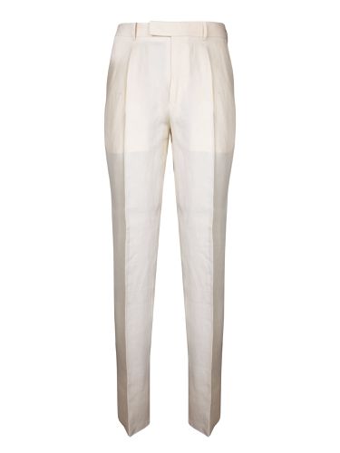 Zegna Oasi Linen Trousers In Cream - Zegna - Modalova