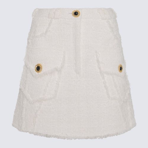 Balmain White Cotton Blend Skirt - Balmain - Modalova