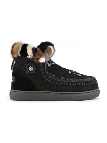 Eskimo Sneaker Star Patches & Mink Fur Trim - Mou - Modalova