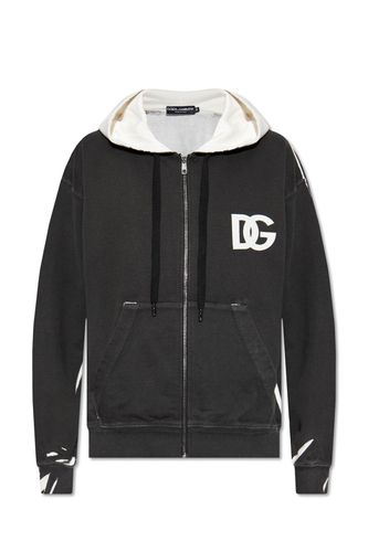 Hoodie With Logo Print - Dolce & Gabbana - Modalova