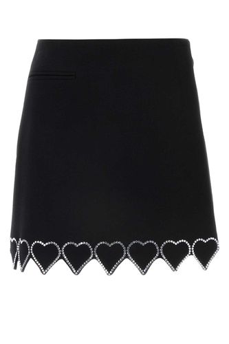 Mach & Mach Black Wool Mini Skirt - Mach & Mach - Modalova