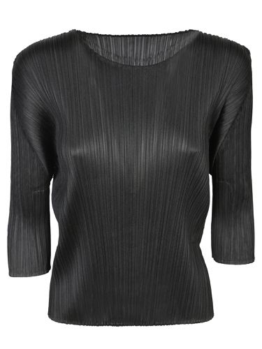 Issey Miyake Pleated Black T-shirt - Issey Miyake - Modalova