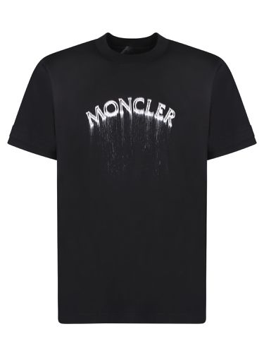 Powder Effect Logo T-shirt - Moncler - Modalova