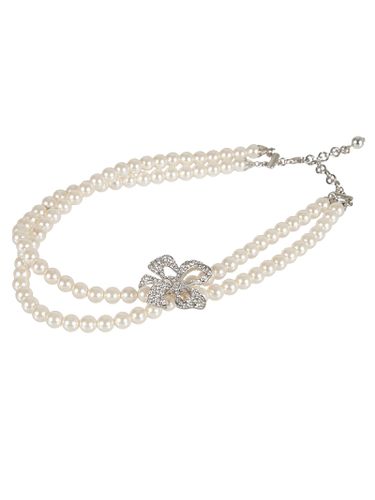 Bow Detail Embellished Necklace - Alessandra Rich - Modalova