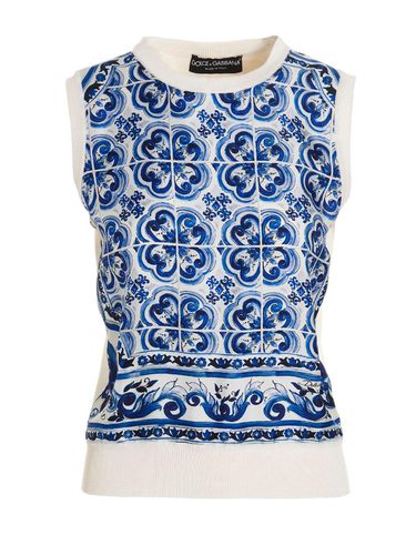 Pattern Print Sleeveless Knitted Top - Dolce & Gabbana - Modalova