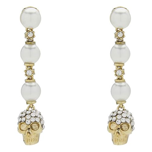 Skull And Pearl Earrings - Alexander McQueen - Modalova
