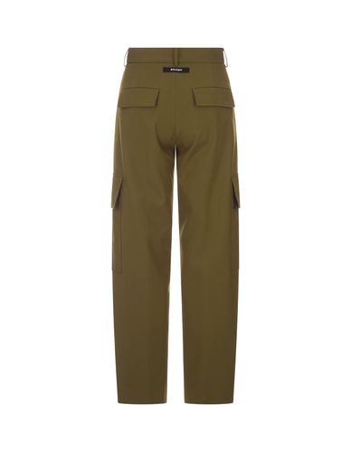 Olive Cotton Cargo Trousers - Palm Angels - Modalova