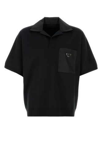 Prada Black Wool Polo Shirt - Prada - Modalova