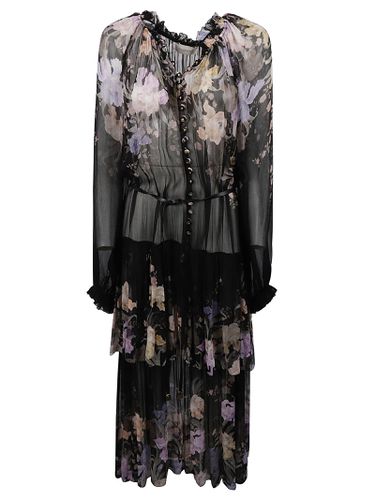 See-through Floral Printed Long Dress - Zimmermann - Modalova