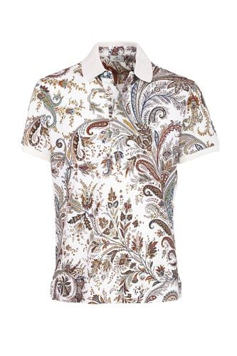 Paisley Printed Short-sleeved Polo Shirt - Etro - Modalova