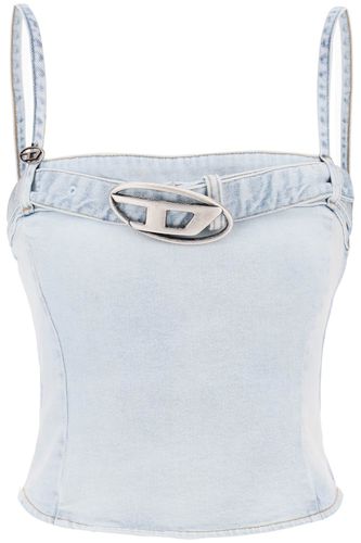 Diesel De-lucy Denim Cropped Top - Diesel - Modalova