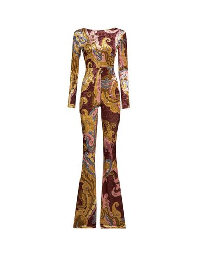 Burgundy Printed Chenille Jumpsuit - Etro - Modalova